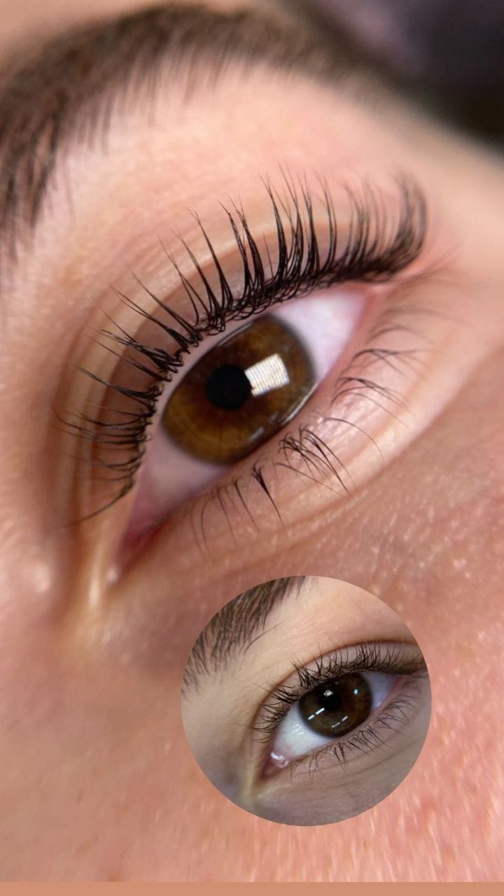 Avant après d’un browlift et rehaussement de cils réalisés à Valence par ADR by Floriane, pour un regard ouvert, discipliné et naturellement sublimé.