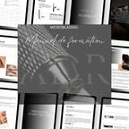 Extrait du manuel de formation en maquillage permanent, présentant les techniques de base et étapes d’apprentissage du microblading.