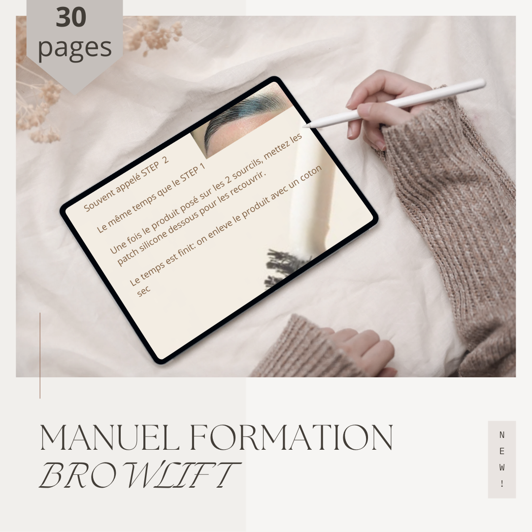 Extrait du manuel de formation pour sourcils browlift ADR by Floriane.
