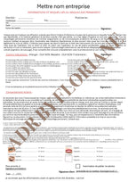 Formulaire de consentement pour maquillage permanent, utilisé pour informer et obtenir l’accord des clients avant la prestation.