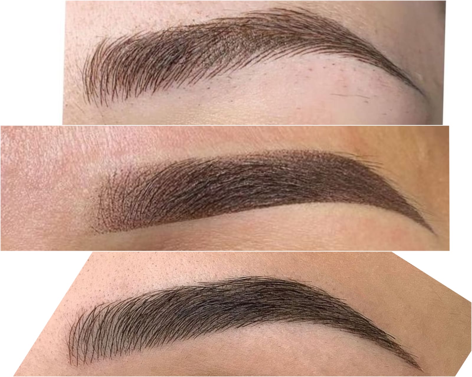 Résultat de maquillage permanent des sourcils à Valence, combinant les techniques de microblading, shading et microshading pour un effet naturel et harmonieux.