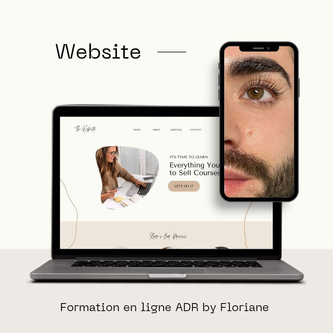 Présentation du site de formation en ligne ADR By Floriane, destiné au Lash Botox.